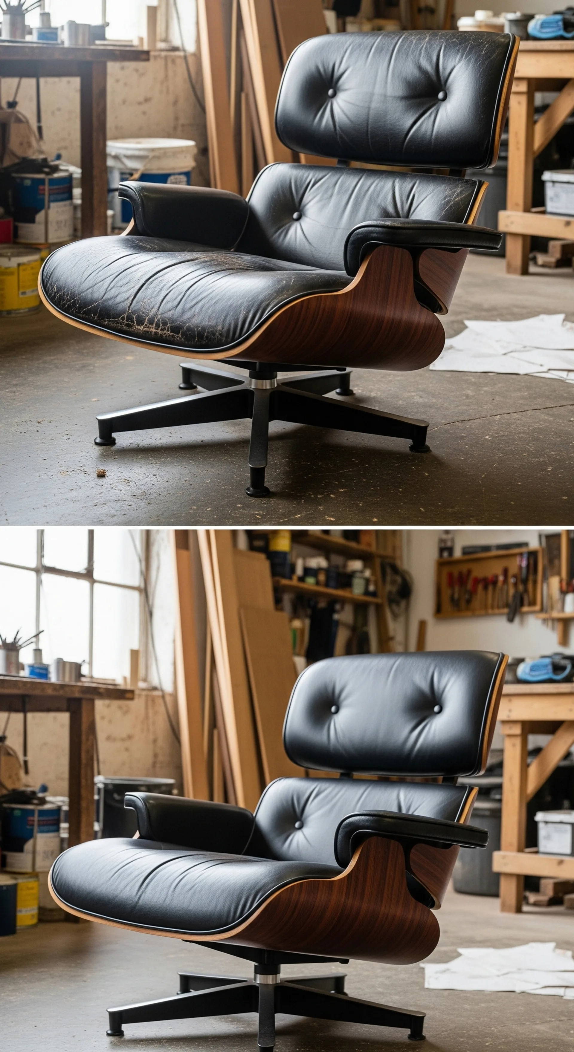 Before and after vintage sofa fabric restoration by Best Upholstery