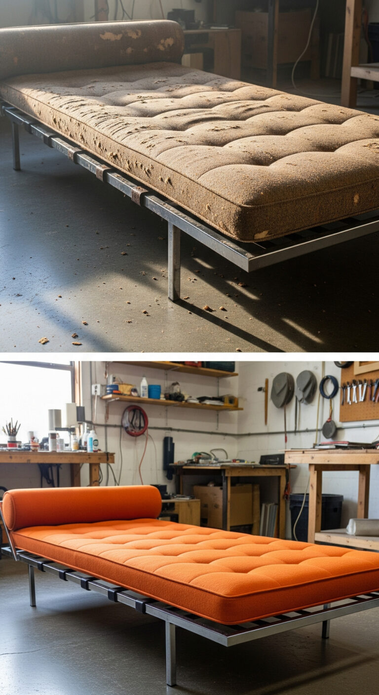 Barcelona-style daybed cushion and bolster by Best Upholstery