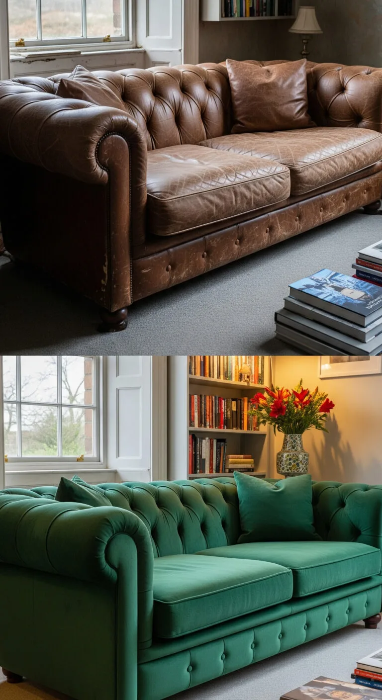 Button-tufted Chesterfield sofa by Best Upholstery