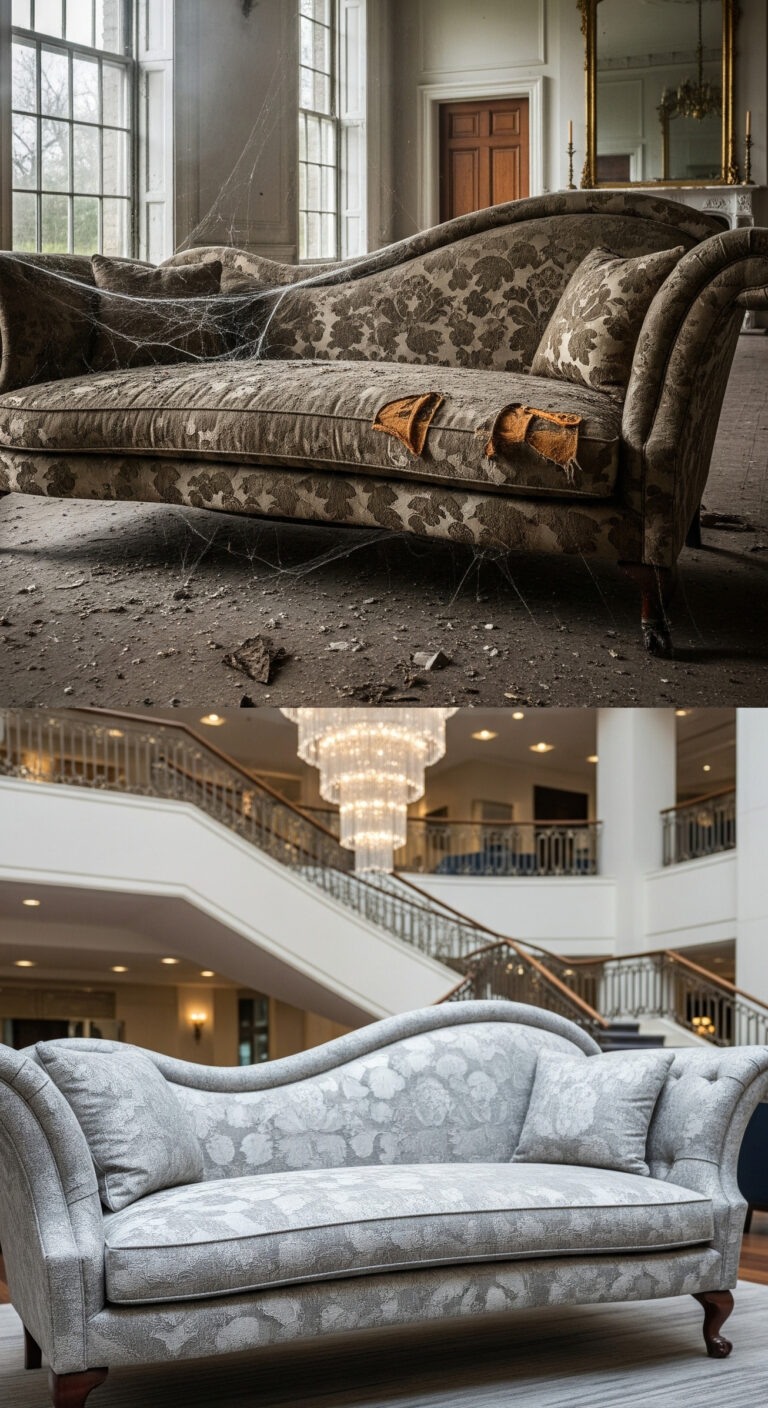 Antique chaise lounge refreshed by Best Upholstery